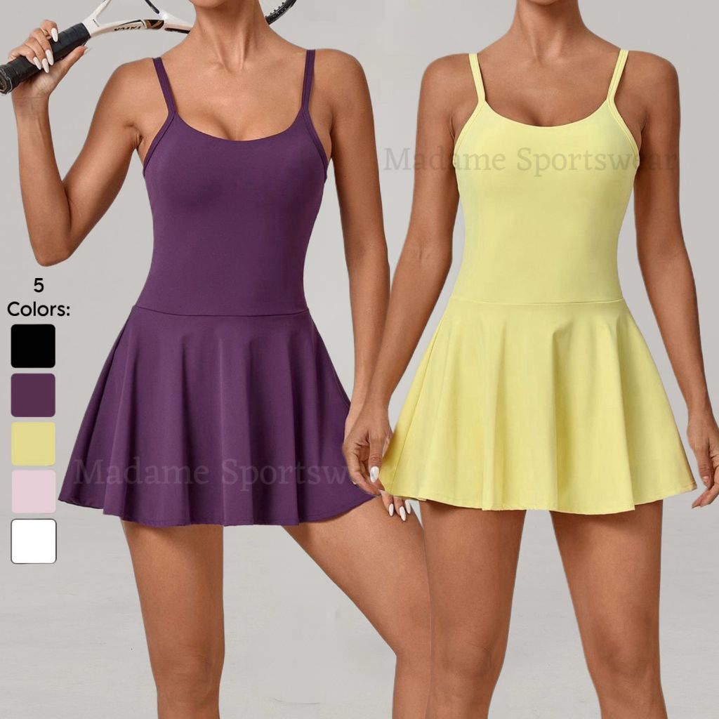 MSW – Asha Dress - PADEL TENNIS Outfit DRESS (พร้อมคัพเสื้อชั้นในและแบบสั้น) กีฬากอล์ฟผู้หญิง