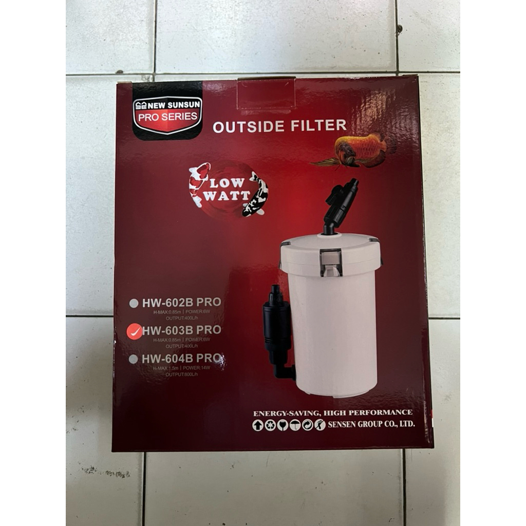 Sunsun HW-603B Pro ตัวกรองภายนอกสีขาวสําหรับตู้ปลา