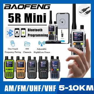 Walkie Talkie Baofeng UV5R Mini - Tipis, Transparan, Bluetooth, 999 Channel, Layar TFT 1.44", Baterai 36 Jam, Cas TYPEC, untuk Outdoor & Touring