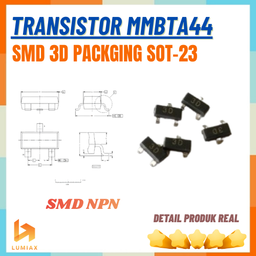 MMBTA44 ทรานซิสเตอร์ A44 SMD SOT-23 3D MMBT A44 NPN วัตถุประสงค์ทั่วไป 1 ชิ้น