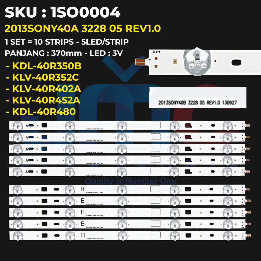 SONY 40 นิ้ว TV Backlight KDL-40R350B KLV-40R352C KLV-40R402A KLV-40R452A KDL-40R480 2013SONY40A 322