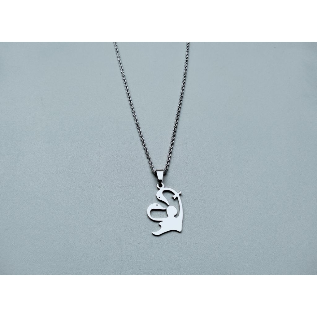 K26 ANTI-RUST TITANIUM SILVER PENDANT CHAIN สร้อยคอ