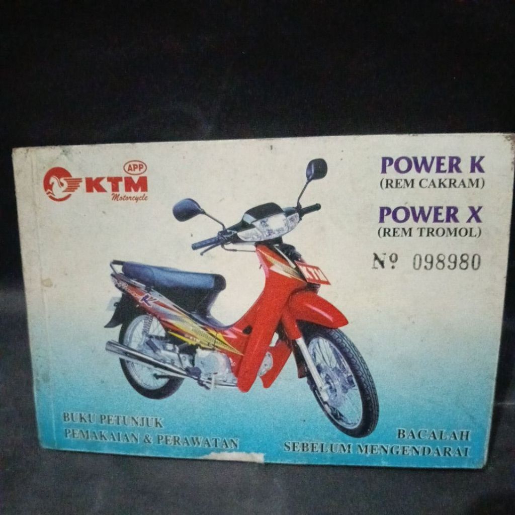 หนังสือเจ้าของรถ Ktm power x power k