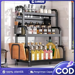 Rak Bumbu Dapur Stainless Steel Rak Bumbu Dapur Estetik Rak Botol Bumbu Rak Penyimpanan Bumbu Dapur Rak Bumbu 3 Susun