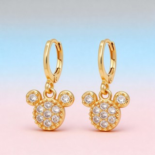 BLK Anting Jurai Wanita Perhiasan Titanium Emas Anti Karat Micky Ful Permata Zircon Jewelry Premium