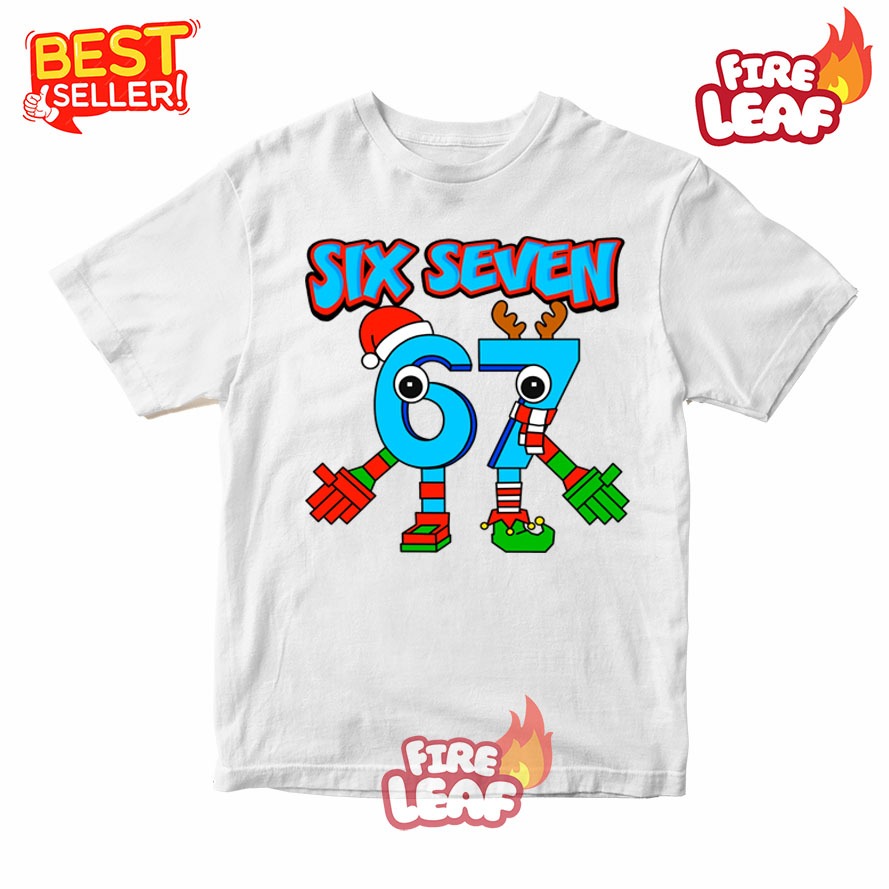เสื้อยืดเด็ก TOP 67 SIX SEEN CHRISTMAS STEAL A BRAINROT ROBLOX