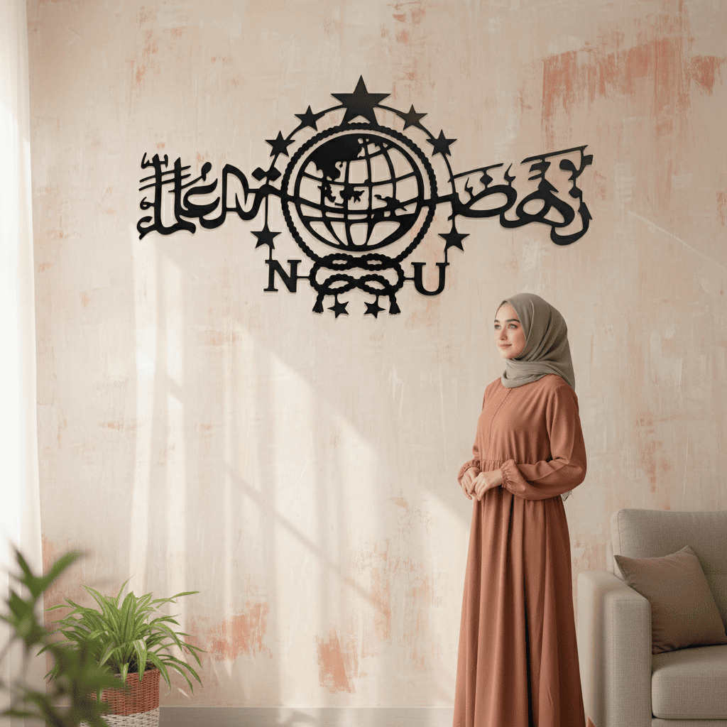 NU ตกแต่งผนังโลโก้ไม้นูน 3D (Plywood 6mm) - ขนาด 40x80 cm