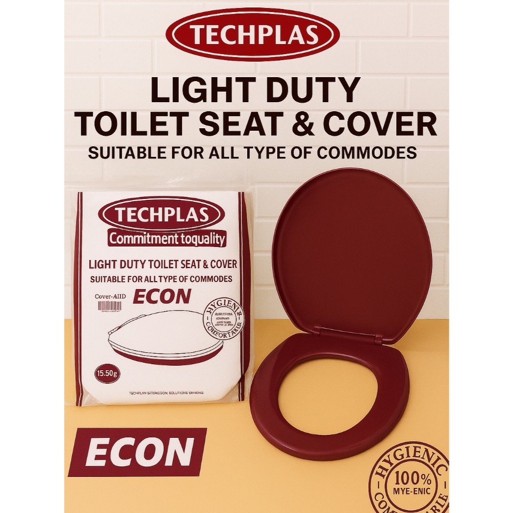 Techplas Ecoon ฝาครอบที่นั่งชักโครกอเนกประสงค์เหมาะสําหรับ TOTO, American Standard, พร้อมสลักเกลียว