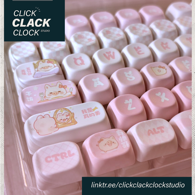 KEYCAPS - Piggy Work Notes MCA / MOA like - PBT สําหรับปุ่มกดคีย์บอร์ดแบบกลไก