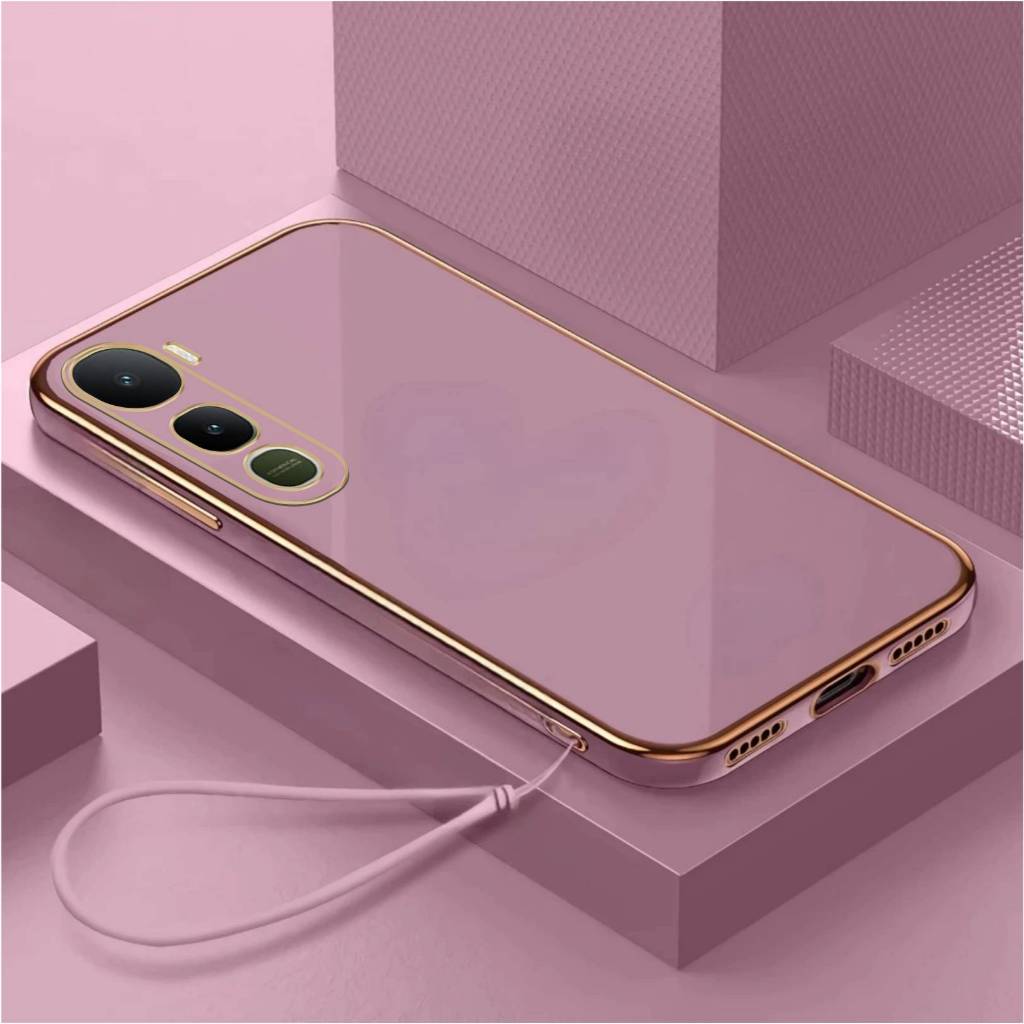 IQOO Z10 Lite 4G Z10 Lite 5G เคสนิ่มหรูหราชุบไฟฟ้าฟรีสายรัด