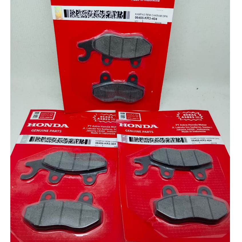 (PRICE สําหรับ 1 ชิ้น) ผ้าเบรคหน้า KR3 2MM HONDA DISPAD KR3 HONDA 2MM