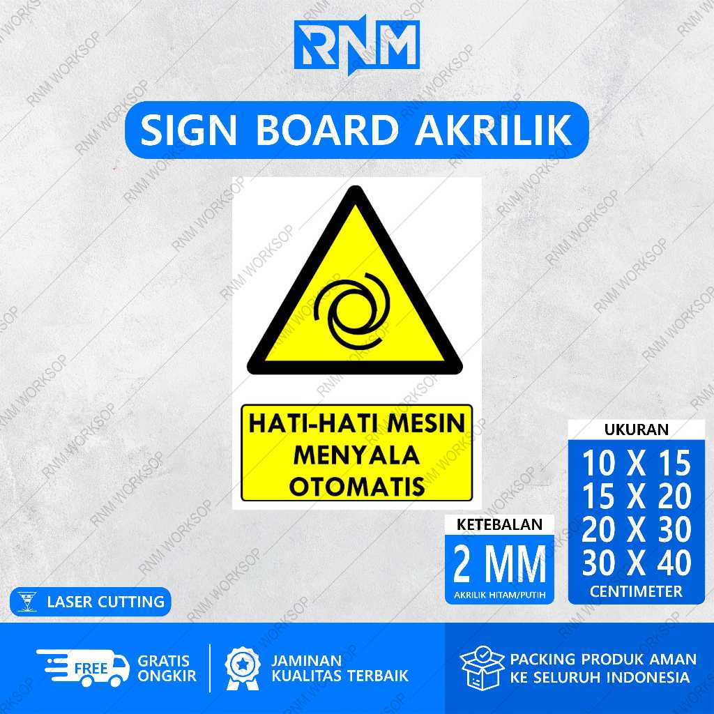 MESIN อะคริลิค SAFETY Sign BOARD K3 Sign Automatic Light Up Machine
