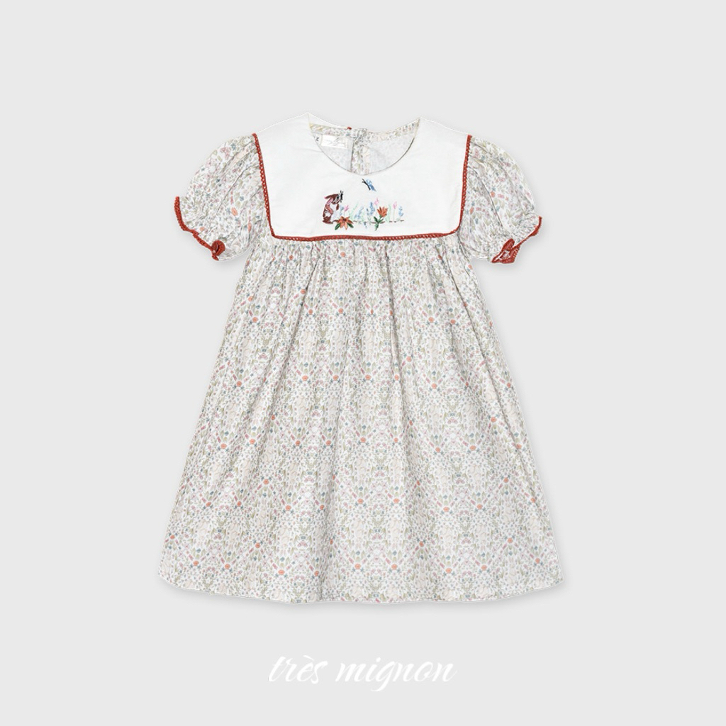 Tres Mignon - Celia Bib Rabbit Dress for Girls Premium Classic Vintage อายุ 1-10 ปี