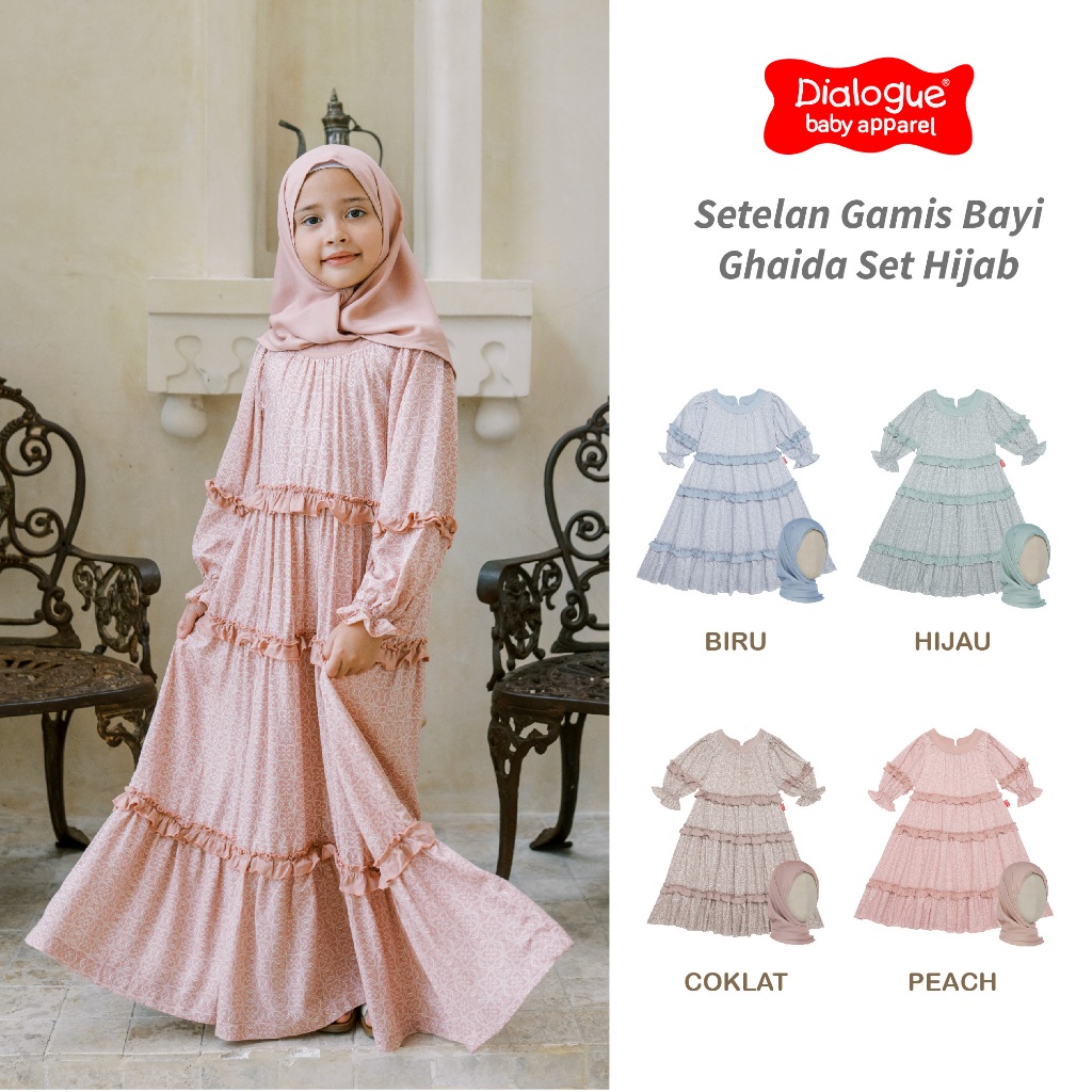 Dialogue Baby Apparel Gamis Set Hijab Baby Girl Ghaida Series
