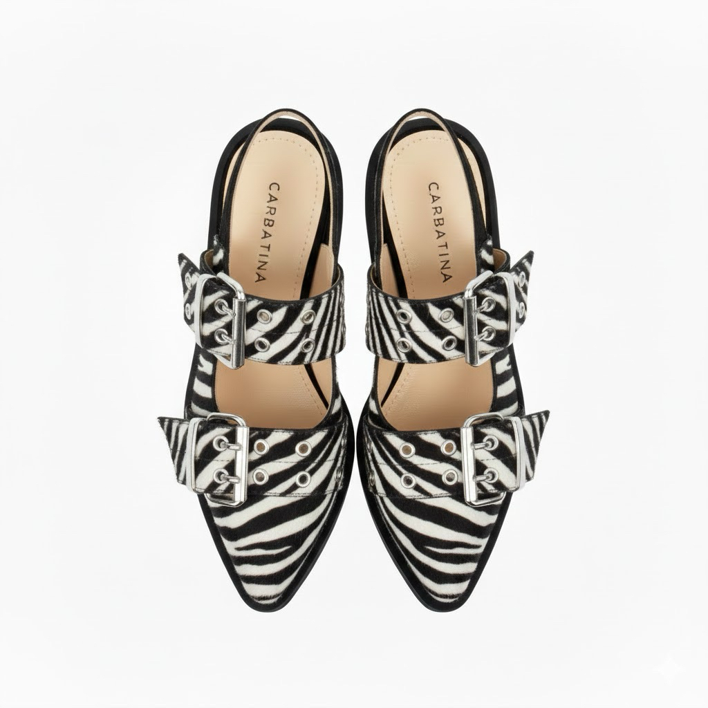 รองเท้าส้นเตี้ย Jolie Zebra - Carbettina