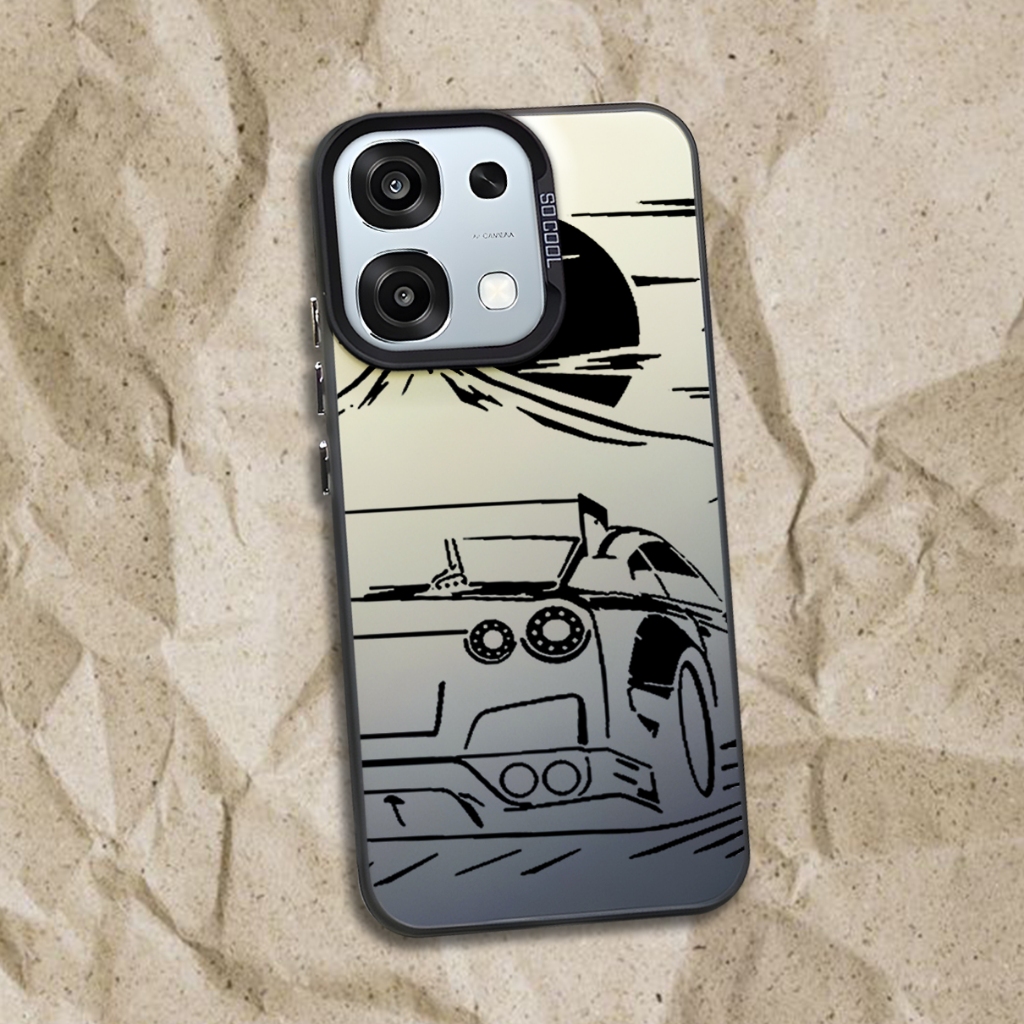 RN87 Car Jdm Case Oppo A6 Pro ฮาร์ดบอร์ดขอบนุ่ม