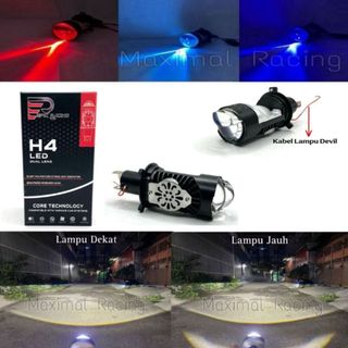 EpicRacing H4 EX6 PRO Lampu Utama LED H4 Biled Original Plus Devil Bisa AC DC