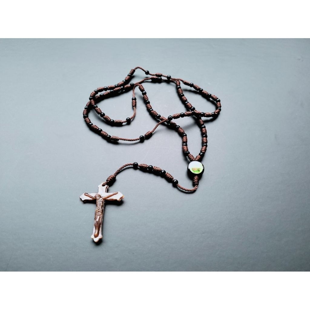 S104 SKAPULIER SCCAPULAR CATHOLIC CROSS BLACK MOTE ROSARY CATHOLIC CONTRACT