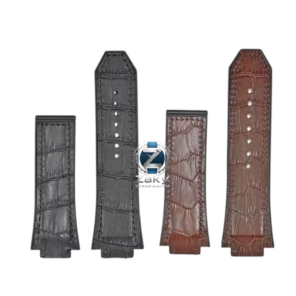 Hublot Geneve 22mm, 24mm Croco Super Leather Watch Strap