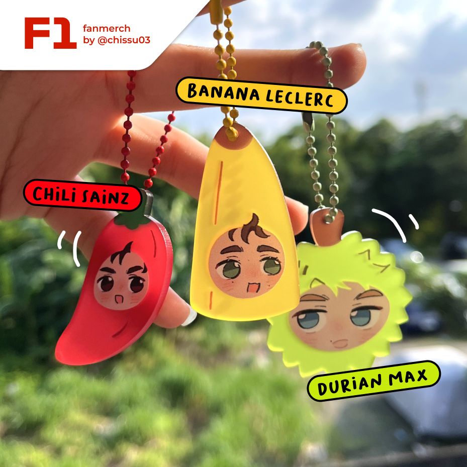 GANTUNGAN F1 พวงกุญแจ Phonestrap Max Verstappen Chales Leclerc Carlos Sainz (Banana Leclerc, Durian 