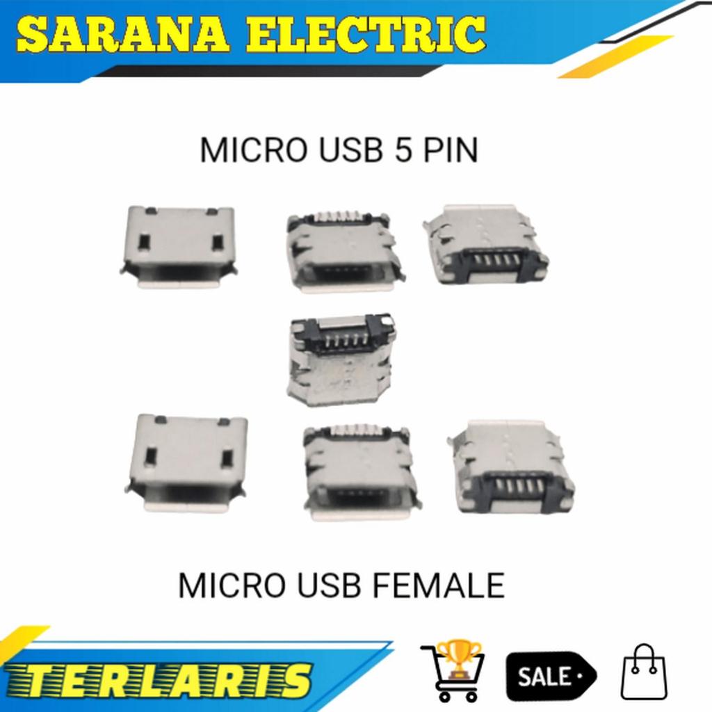 MICRO USB TYPE B หญิง 5 PIN CONNECTOR 5PIN Champion