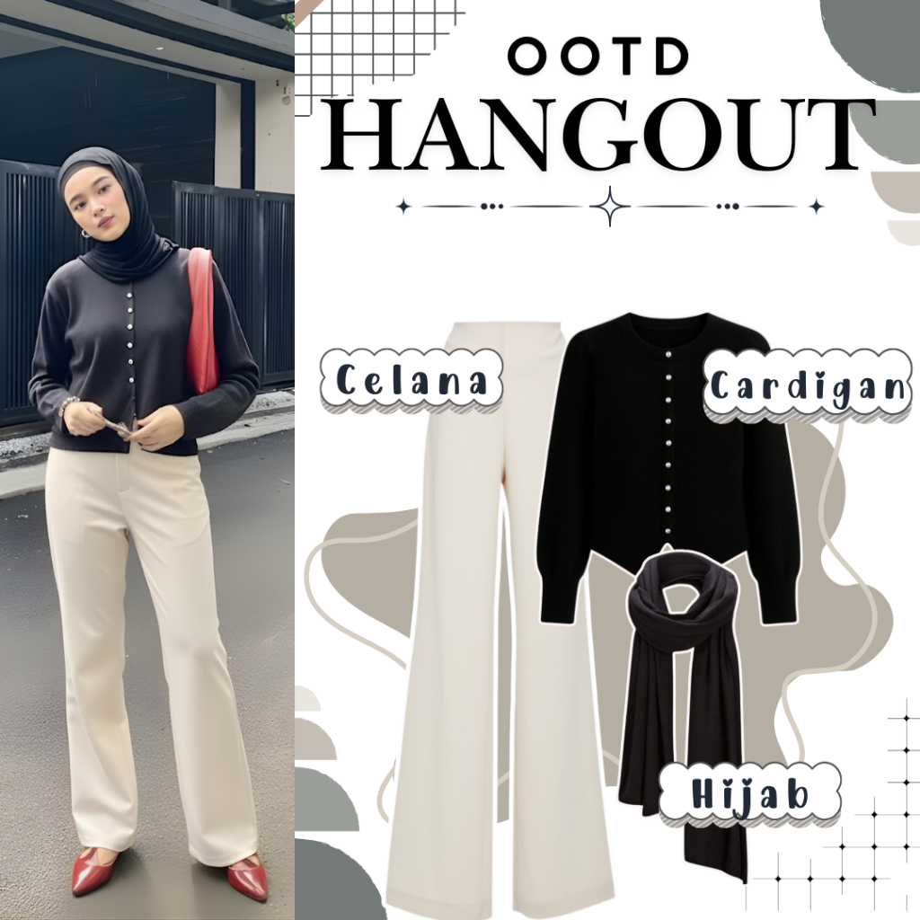 ชุดกาแฟผู้หญิง Aina Modern (Cardigan, กางเกง, Hijab) ชุดเด็กผู้หญิง S75