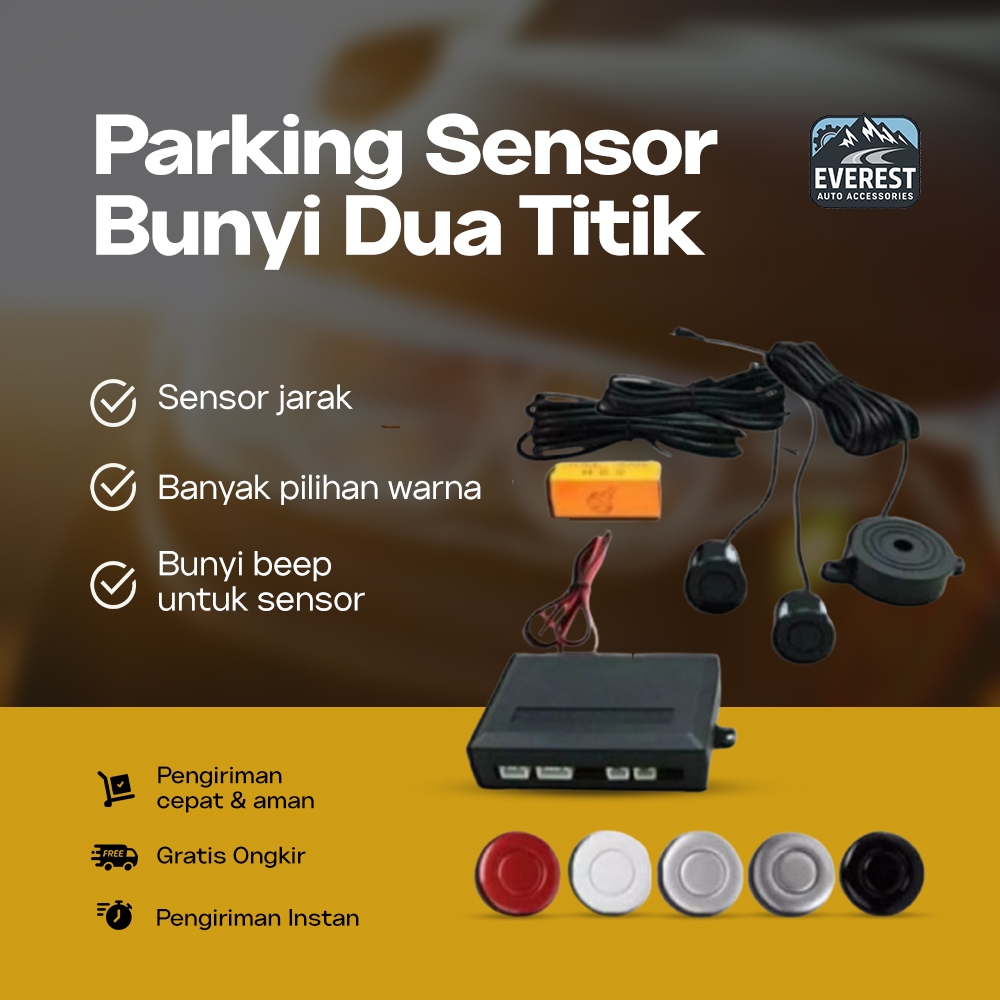 Everest Auto - เซ็นเซอร์ที่จอดรถ Bluetech | รถสากลเซ็นเซอร์จอดรถสองจุดสีดํา