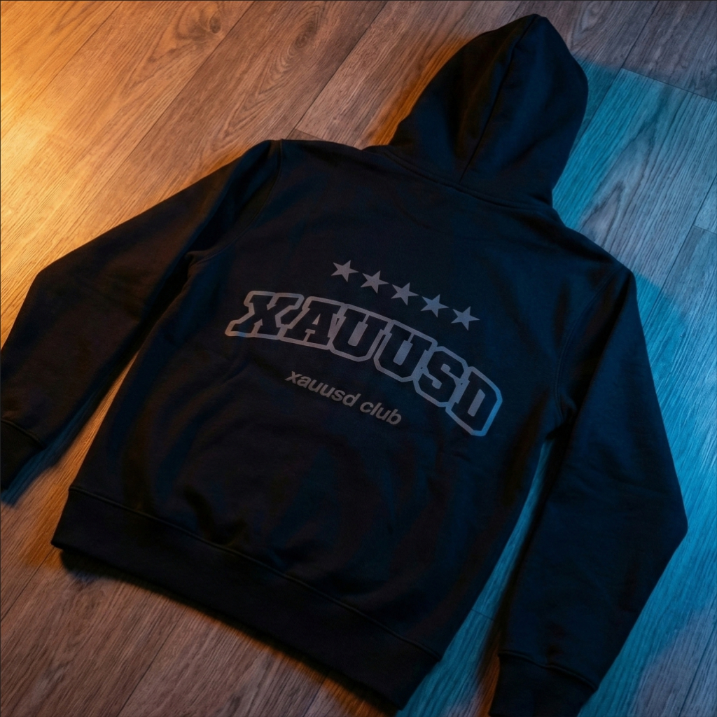 XAUUSD เสื้อฮู้ดสะท้อนแสงพิมพ์ขนแกะ 280gsm พรีเมี่ยม