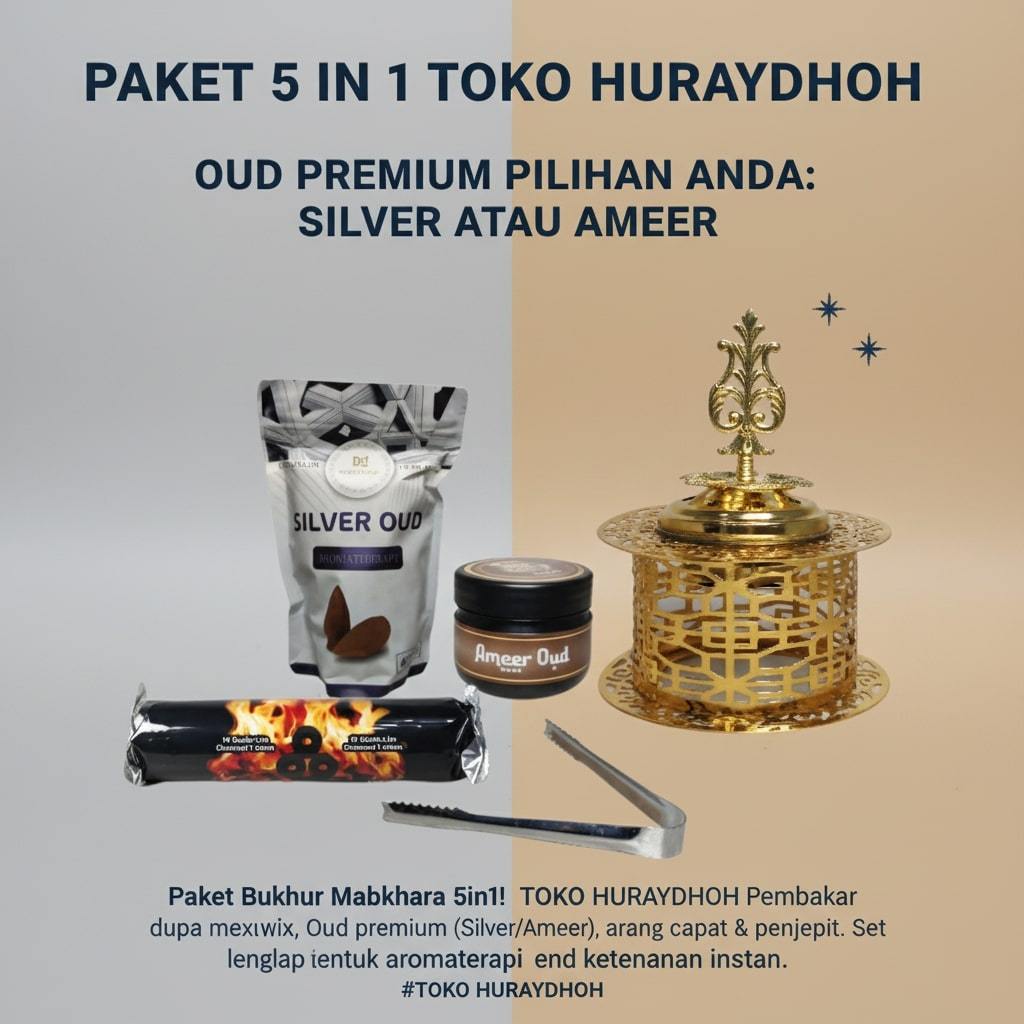 แพ็คเกจใหม่ & PELOR INTE Prapen Round 5 in 1 CHARCOAL CLAMP HAJAR ASWAD NAJMA OUD MAGRIBI AL HANJAR 
