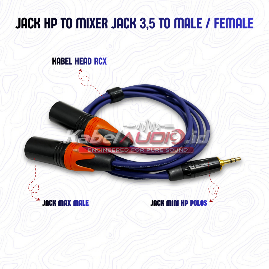 JACK HP 3.5 GEISLER TO DUAL CANON MAN MAX JACK INPUT AUDIO HP เป็น MIXSER ETC.