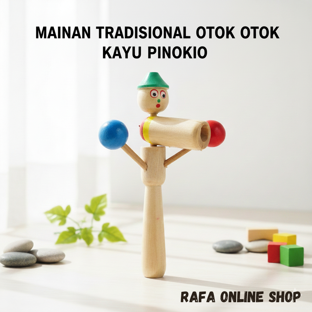 ของเล่นเด็กอินโดนีเซียดั้งเดิม Otoko Otoko Wooden Pinocchio | โอทอก โอธก
