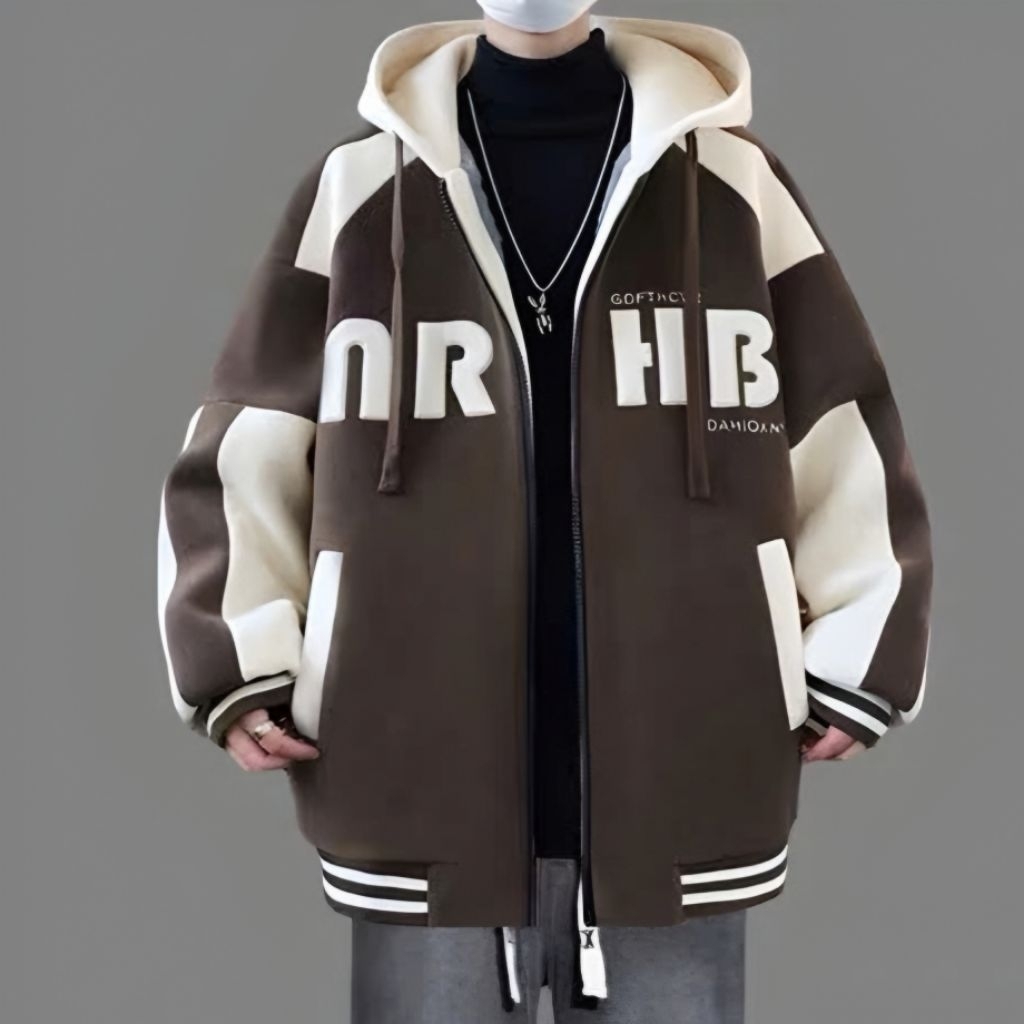 HIJAU Just Jacket - Varsity Hooded Big Size (S - 6XL) NR HB FASHION Zip Hoodie Jacket Mix Combine Ko