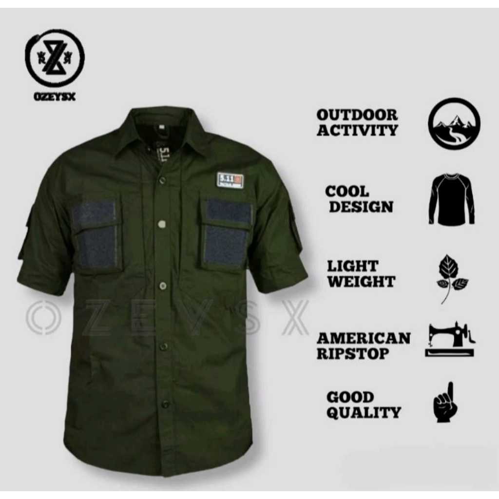 KEMEJA Mens 511 TACTICAL Cargo Short Shirt
