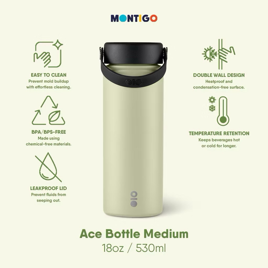 MONTIGO TUMBLER ACE BOTTLE MEDIUM 18oz / 530ml - MATCHA LATTE - ความร้อนและต้านทานความเย็นสูงสุด 12 