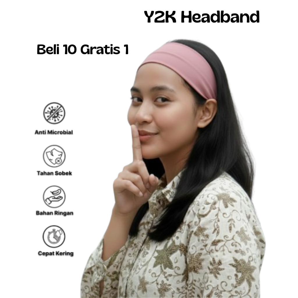 ที่คาดผม Bandana Solid Sport Fashion Bando Y2K