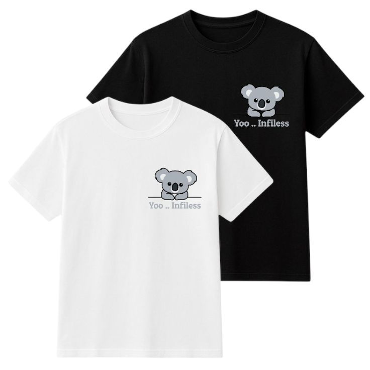 Yoo Koala เสื้อยืด Oversize น่ารัก Unisex Top - Yoo .. ไร้ตําหนิ