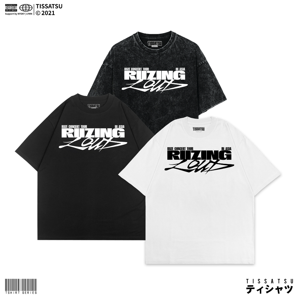 TISSATSU RIIZE เสื้อยืด Oversize Washed / เสื้อยืด Kpop Wash Slimfit / RIZE-2