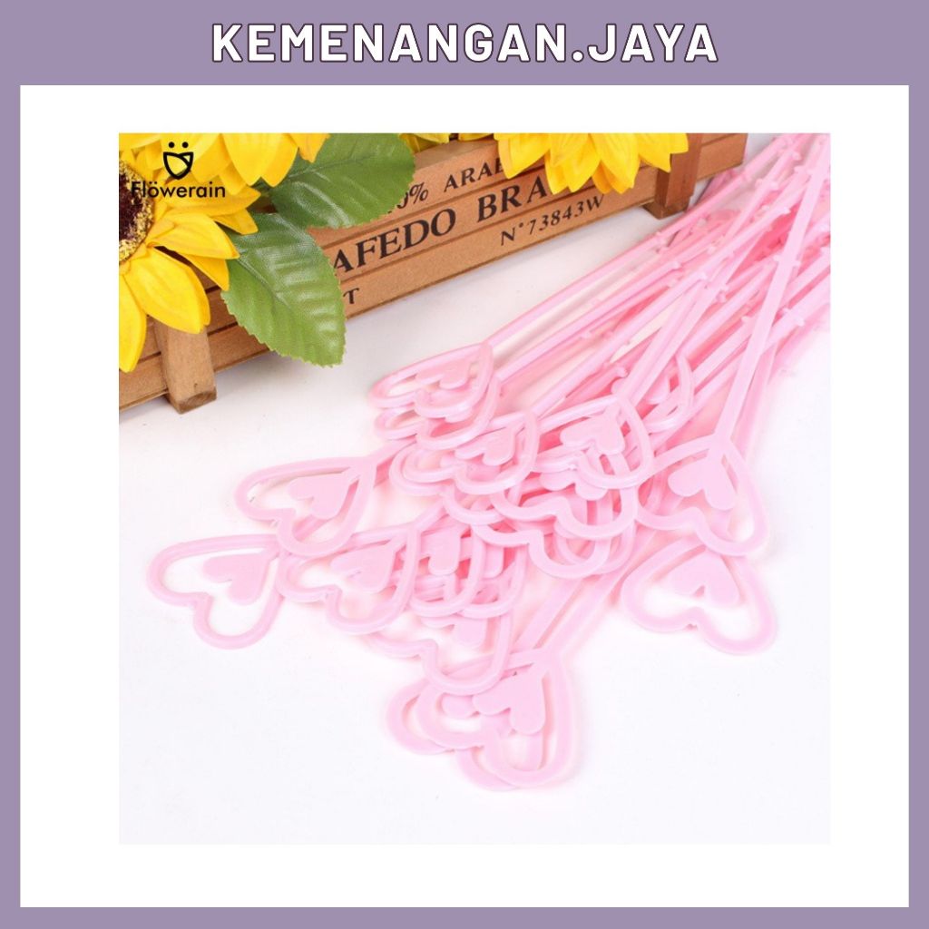 DECORATION FLOWER BOUQUET STICK / แท่งการ์ดพลาสติกสําหรับ LOVE-SHAPED FLOWER BOUQUET