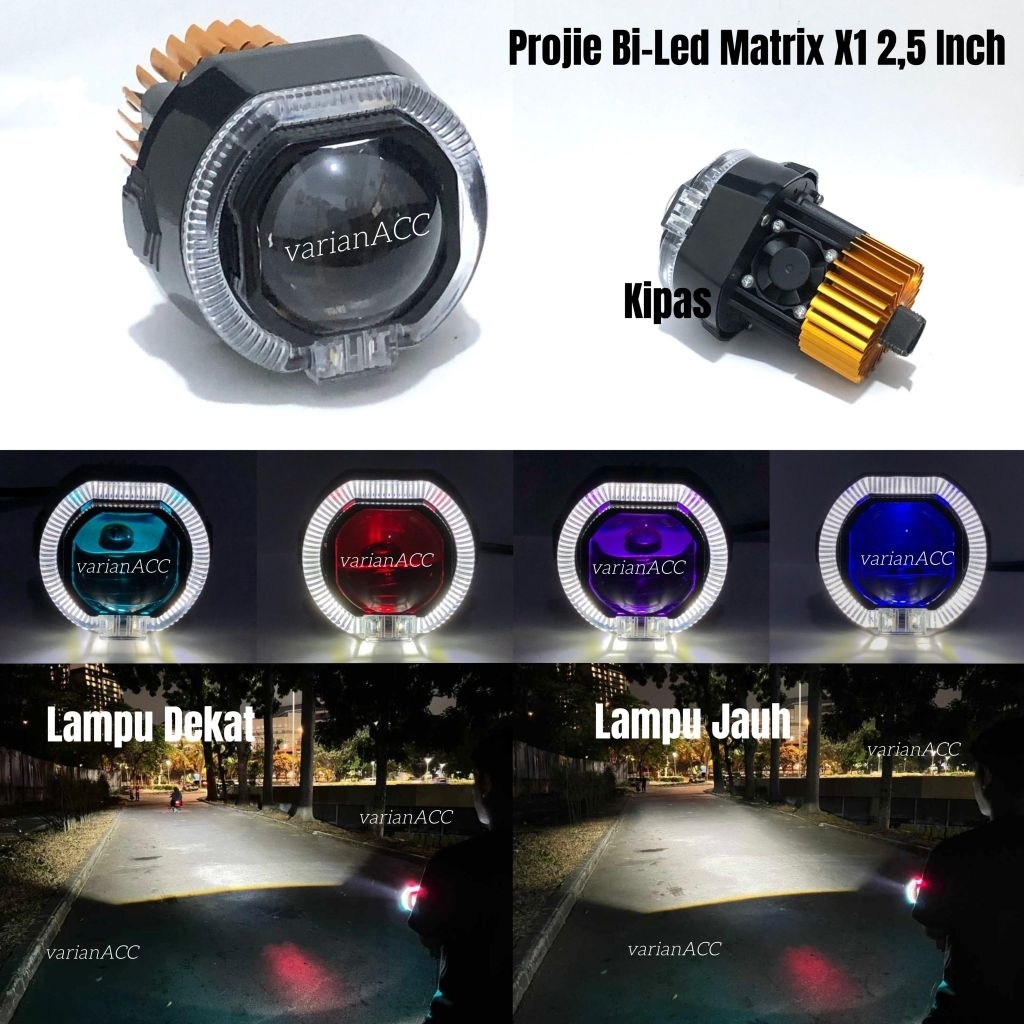 โปรเจคเตอร์ Biild Matrix X1 2.5 INCH Body Black Plus พัดลมระบายความร้อน Shroud + Devil High Low Flat