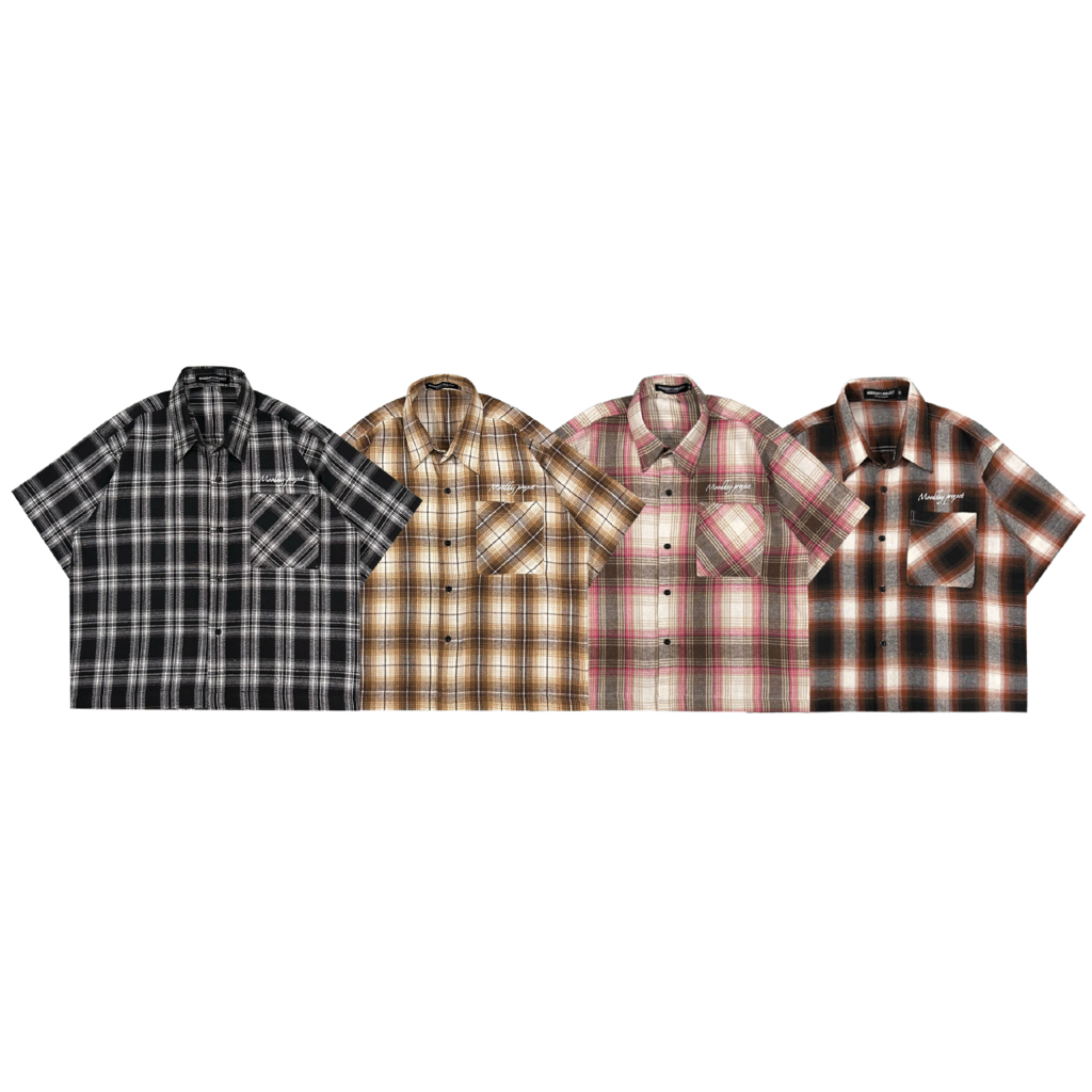 NEO CROP BOXY MOODDAY PROJECT FLANNEL WORKSHIRT