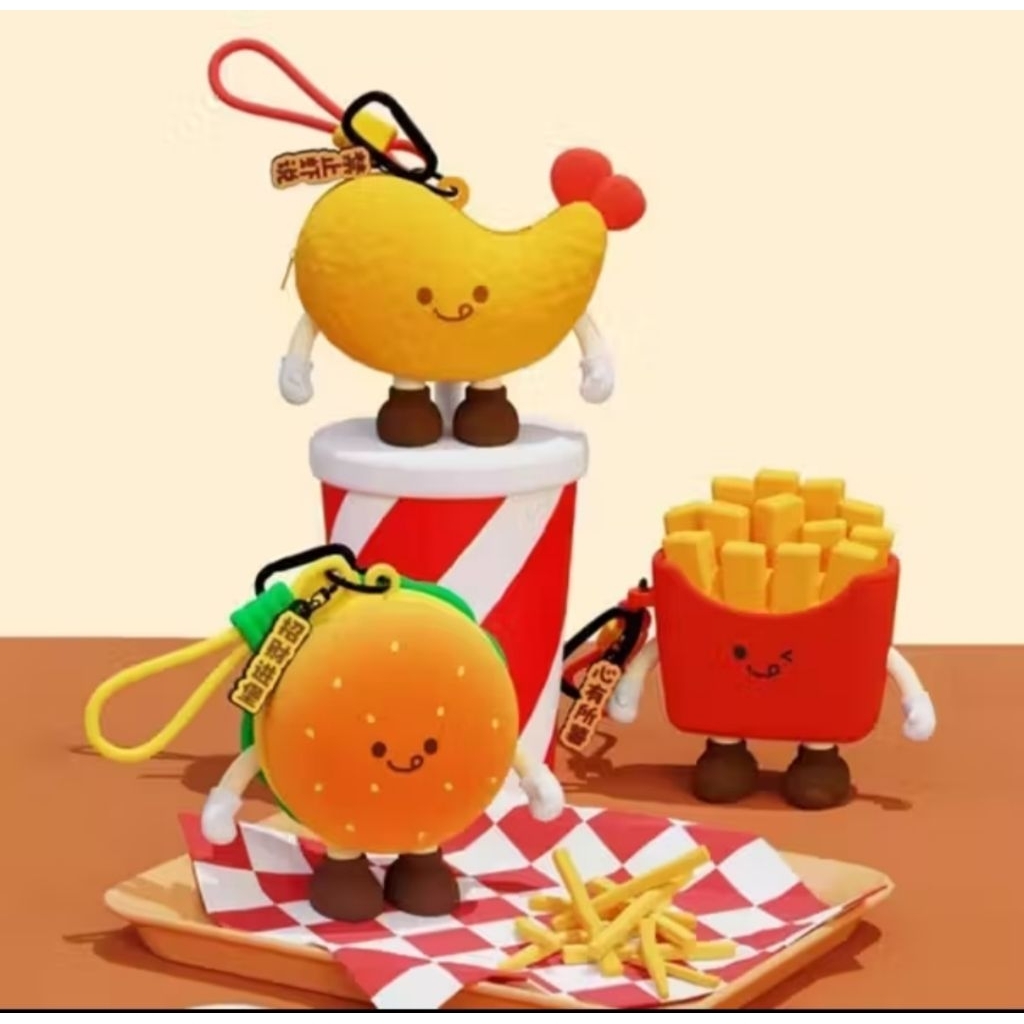 GANTUNGAN Junk Food Silicone Charms Key Bag Wallet Hanger