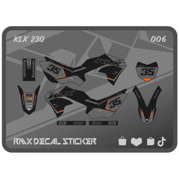 HIJAU MERAH KLX 230 S FULLBODY STICKER (006) KAWASAKI LX SE DECAL STICKER 2019 2020 2021 2022 2023 B