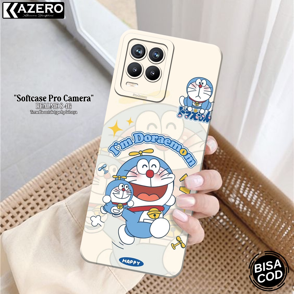 KAZERO - เคสโทรศัพท์ REALME 8 4G - เคสแฟชั่นการ์ตูน - กล้อง Pro - REALME 8 4G Softcase - เคส REALME 