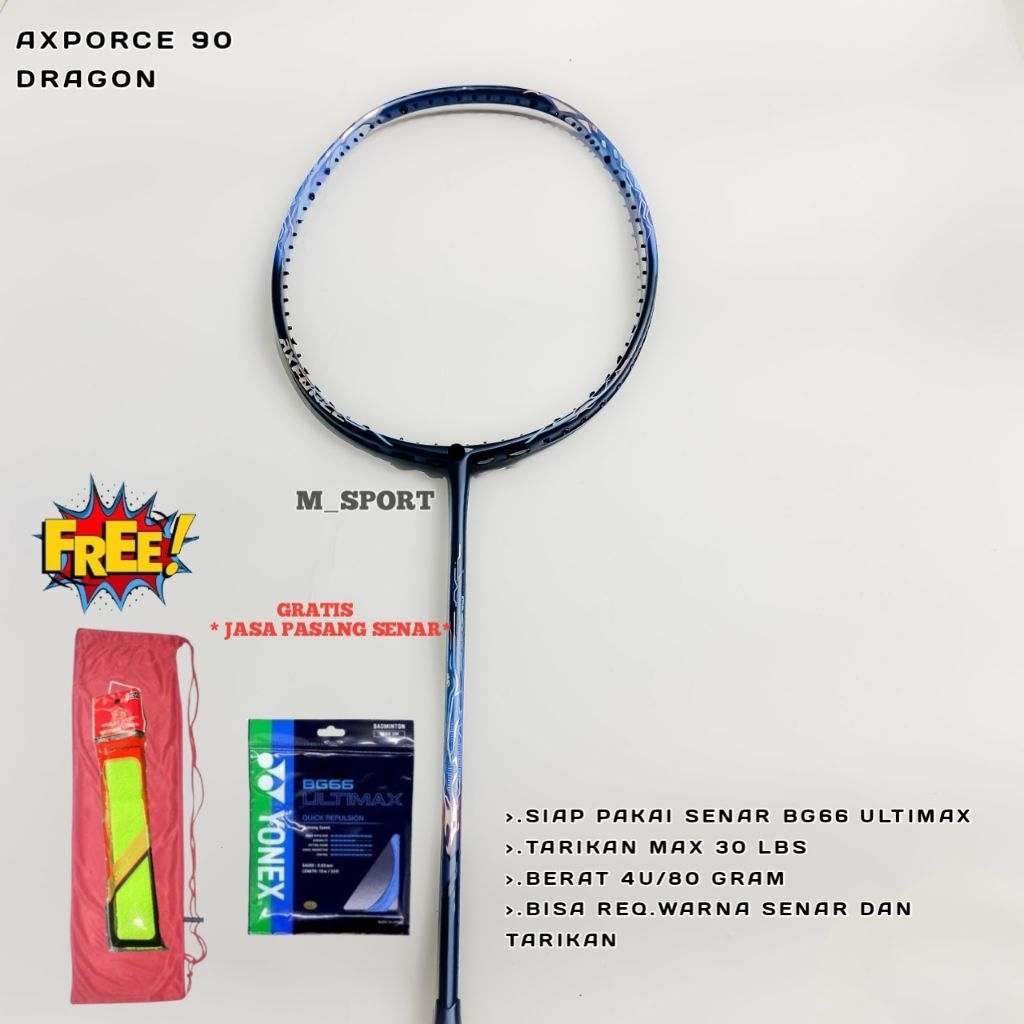 AXPORC 90 BADMINTON CKET READY TO USE/FULLSET 30 LBS