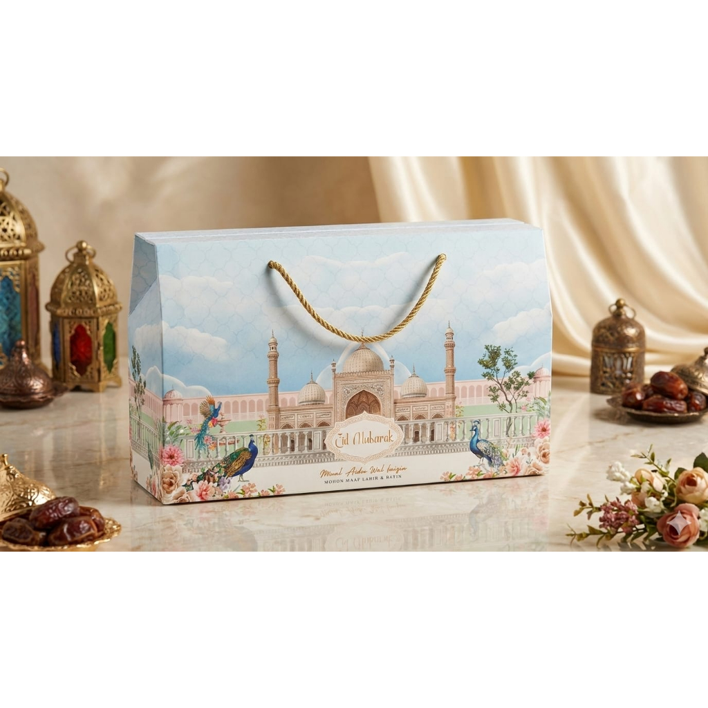 10 ชิ้น TOOKE กล่องขัดขวาง Eid al-Fitr Eid กล่องของที่ระลึก Eid กล่องพร้อมสายรัด