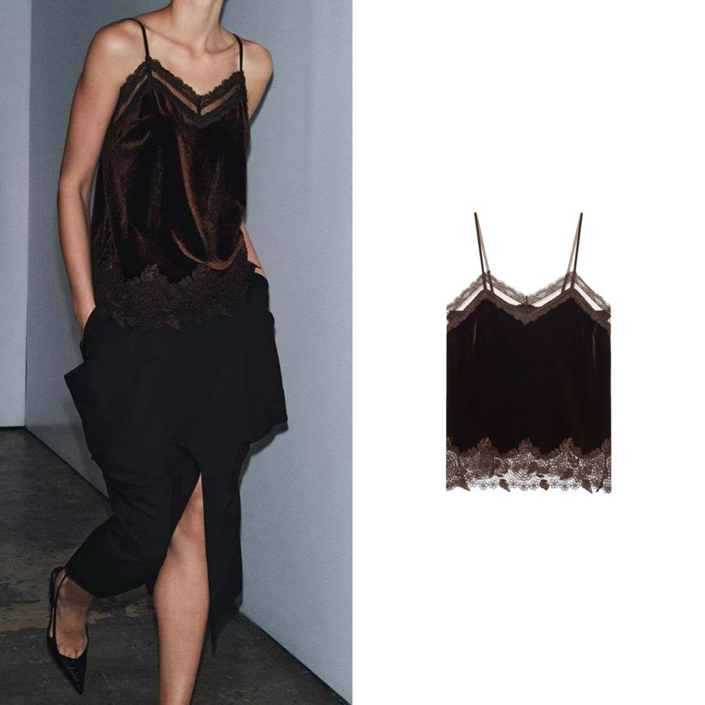 CRVT6652 - Landon Velvet Lace Tank