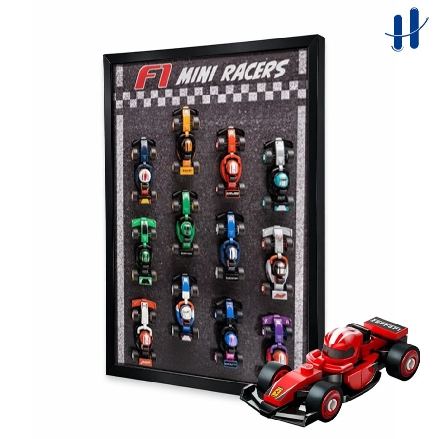 Haydecor Lego F1 Mini Races โปสเตอร์กรอบ 30x40 รูป 12 ช่องจอแสดงผลผนังระดับพรีเมียม