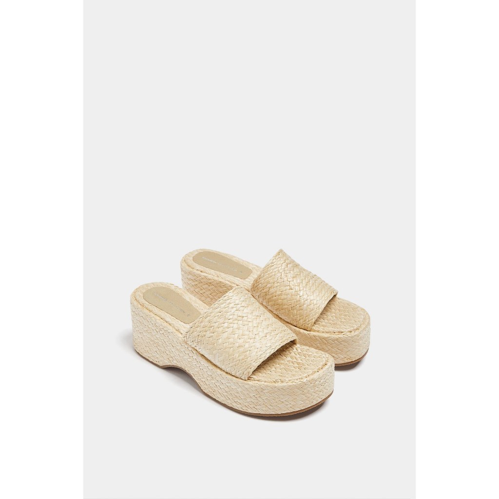 PULL & BEAR WEDGES PLATFORM RAFFIA