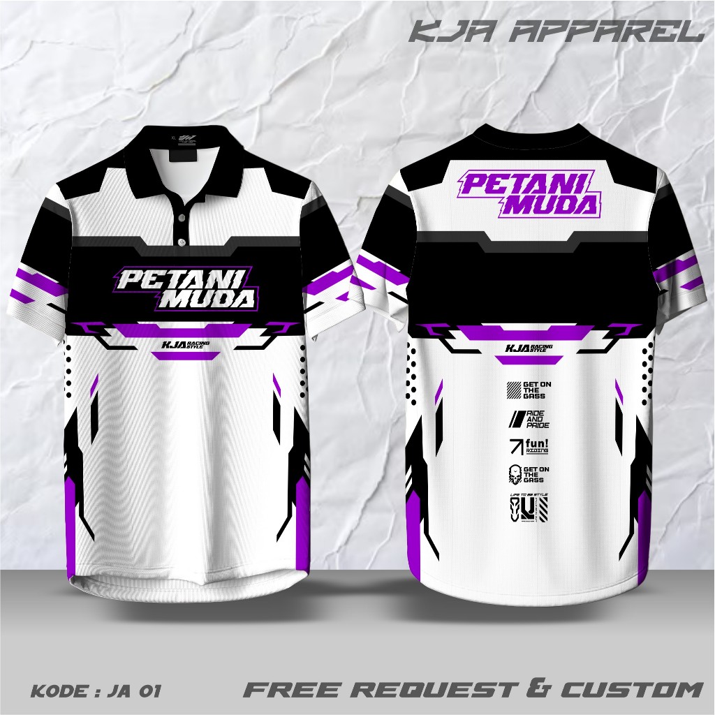 CUSTOM RACING JERSEY สําหรับหนุ่ม FARMERS REQUEST POLO COLLAR ปุ่ม, UNIT เสื้อยืด, FULLPRINT MATERIA