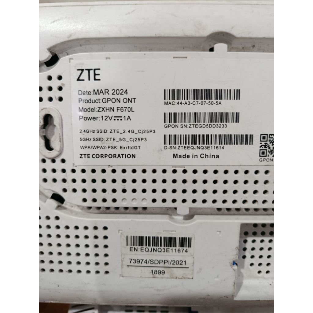ZTE ZXHN F670L******